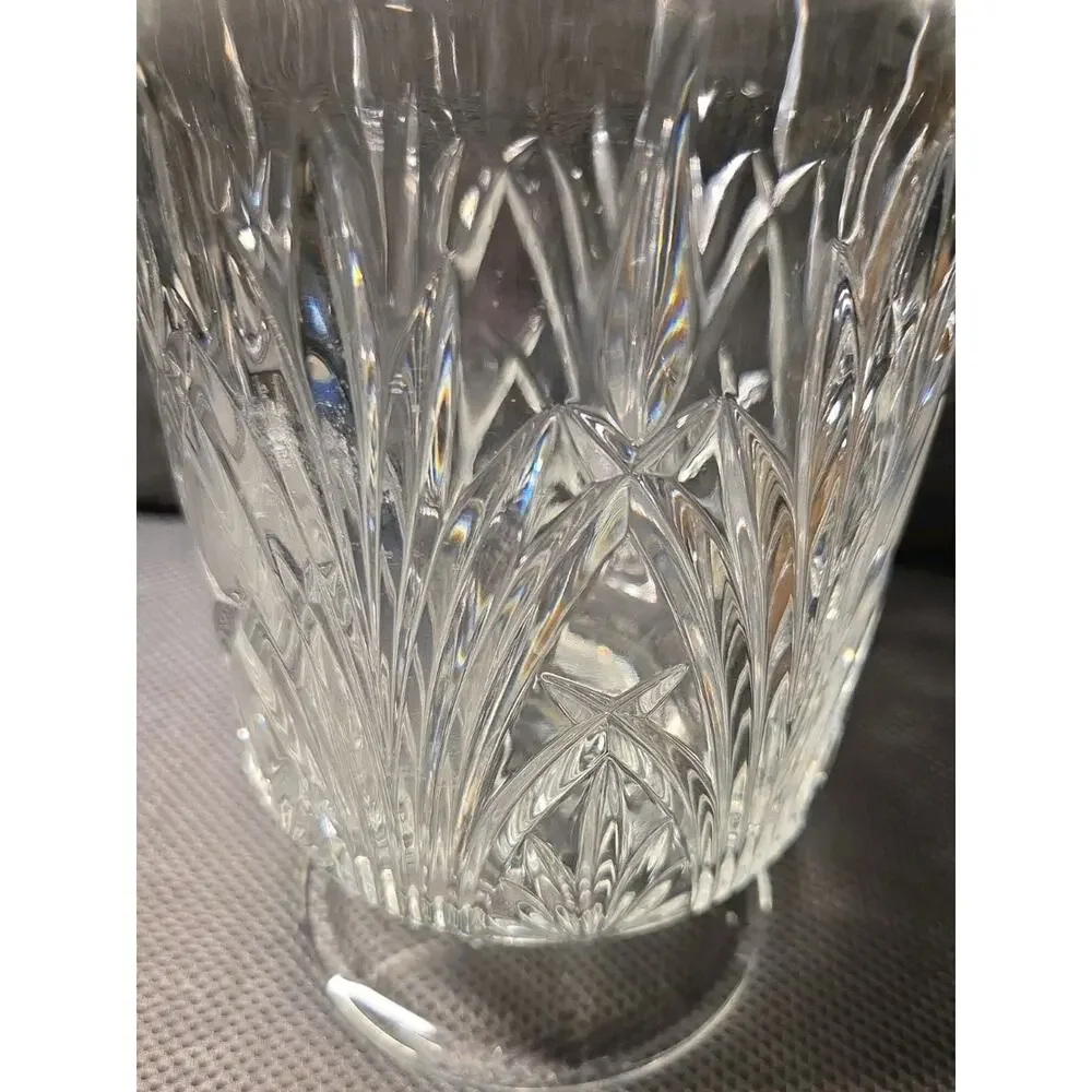 Royal Limited pedestal vase 24% lead crystal Czech Republic 8 In Tall 6 In Diame